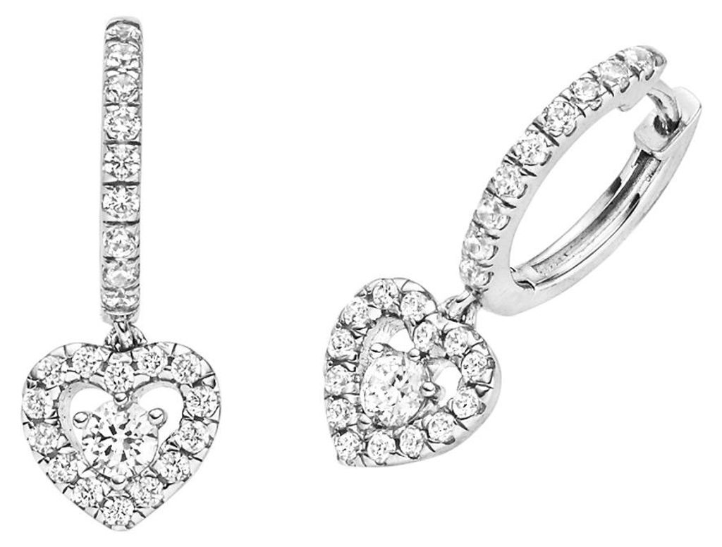 Viventy Creolen Ohrringe Herz Zirkonia Weiß Sterlingsilber 786894