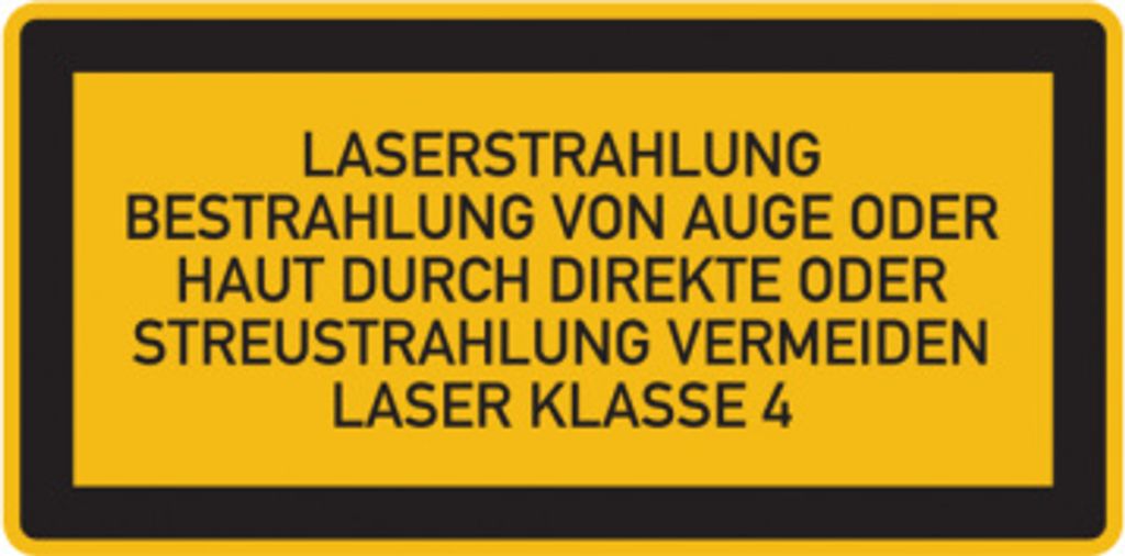 Dreifke Hinweisschild, Laserstrahlung Klasse 4, sichtbare Strahlung | Folie ...