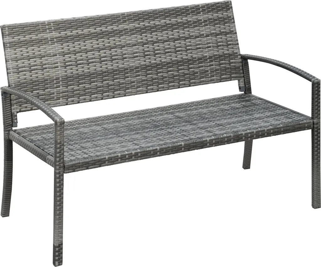 Banc de jardin 2 places pour balcon ou terrasse en poly rotin gris