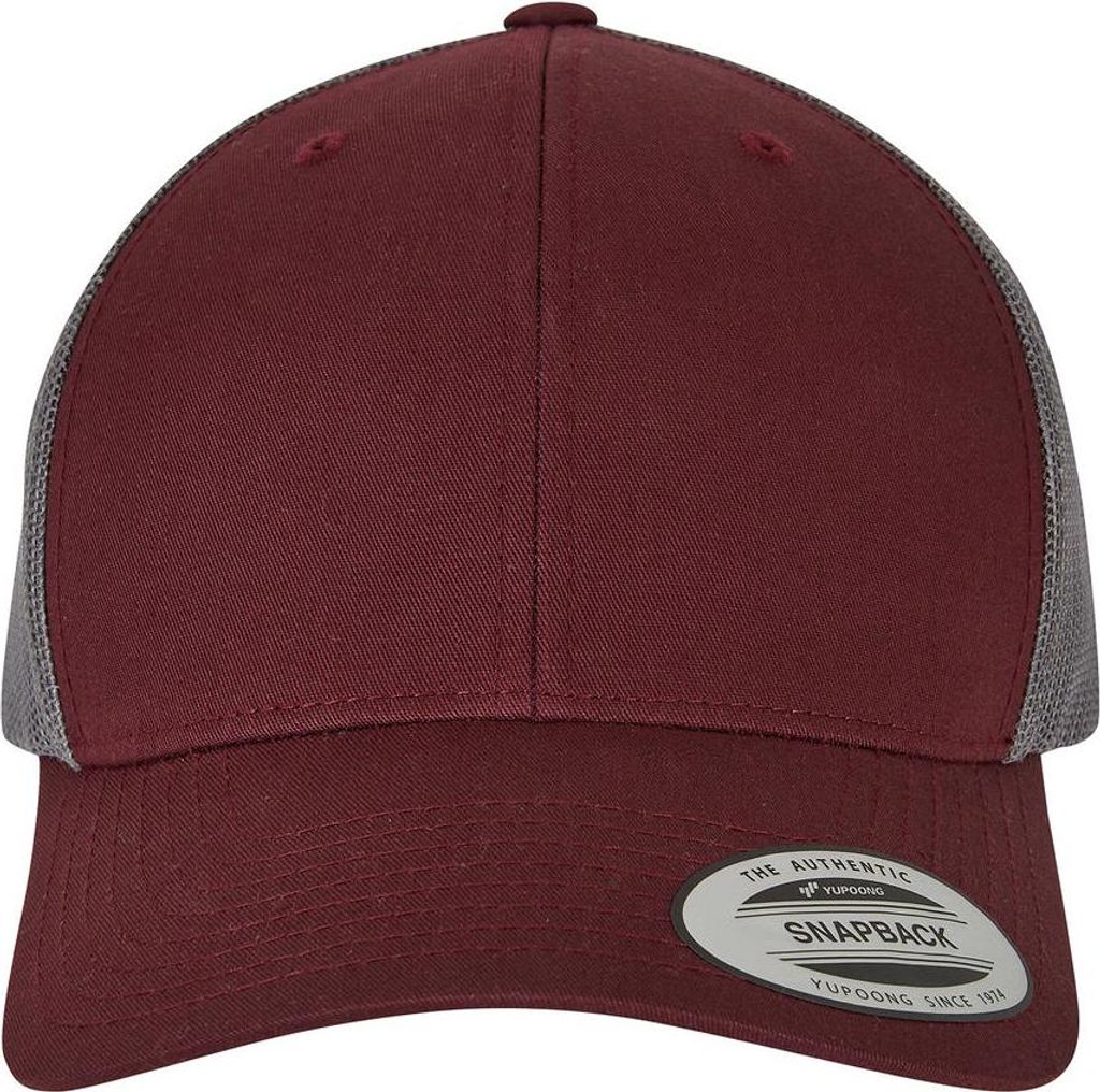 Yupoong Retro Trucker Snapback Cap maroon/grey
