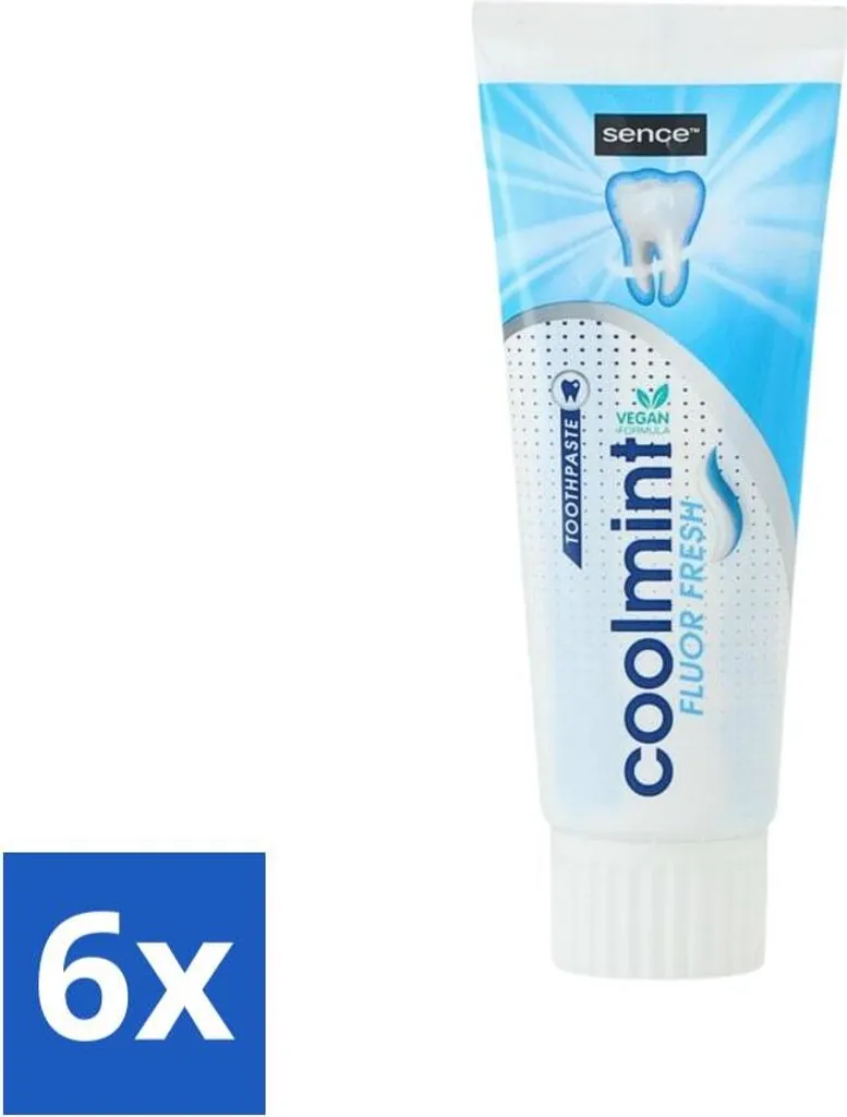Sence - Freshmint - Dentifricio - Con fluoro - 75 ml - Confezione risparmio - 6 pezzi