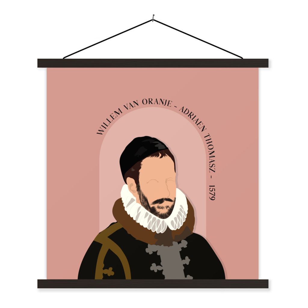 MuchoWow Textilposter Pastell - Wilhelm von Oranien - Rosa - Alte Meister 40x40 cm mit schwarzem Rahmen - Fotos