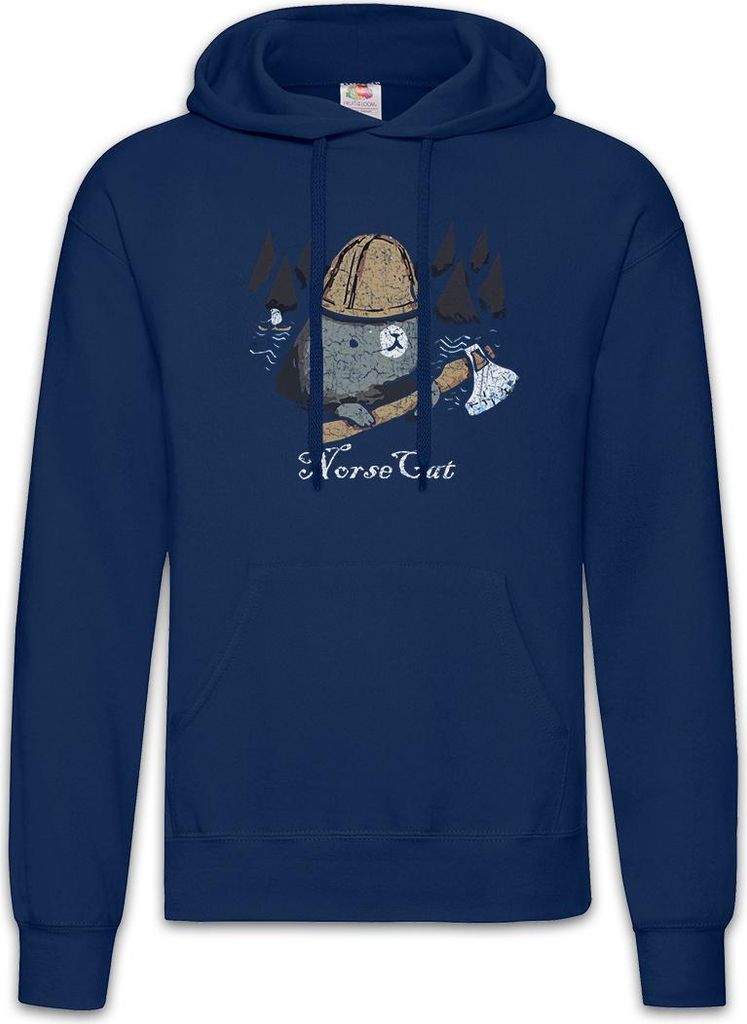 Urban Backwoods Norse Cat, Herren Hoodie, Farbe: Navy, Größe: XL