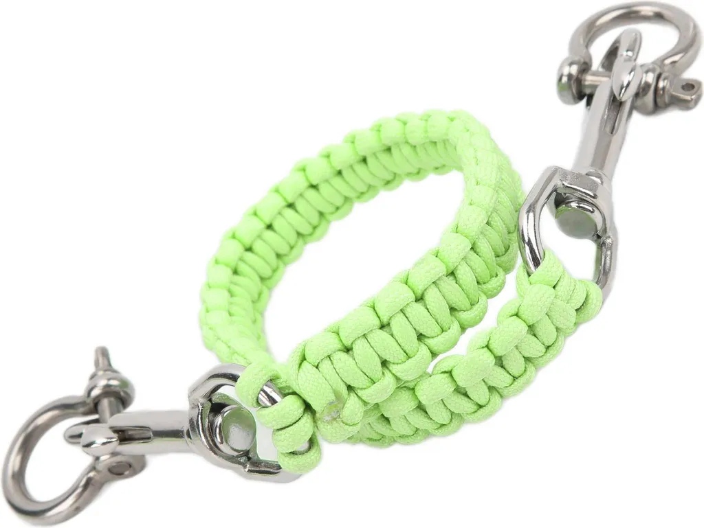 Cordon photo de plongée anti-perte inoxydable et luminescent vert fluo