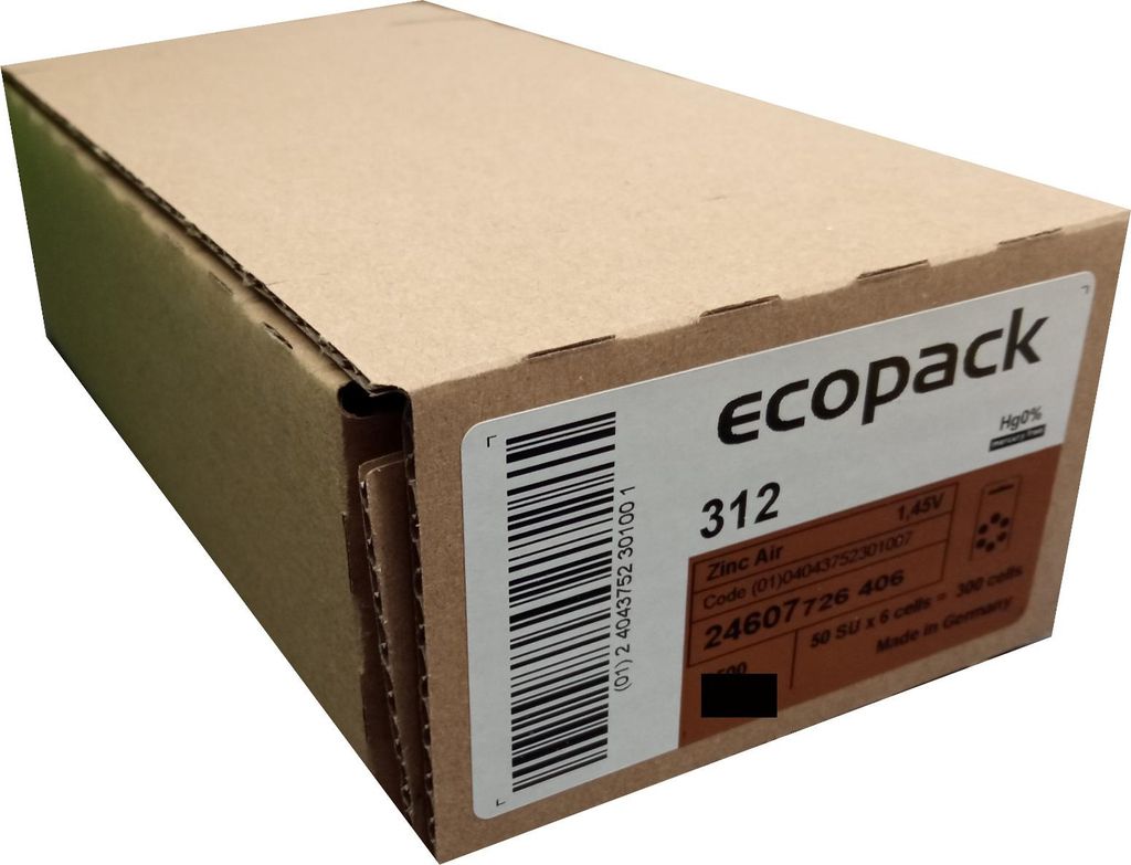 A cardboard box with product information and a barcode.