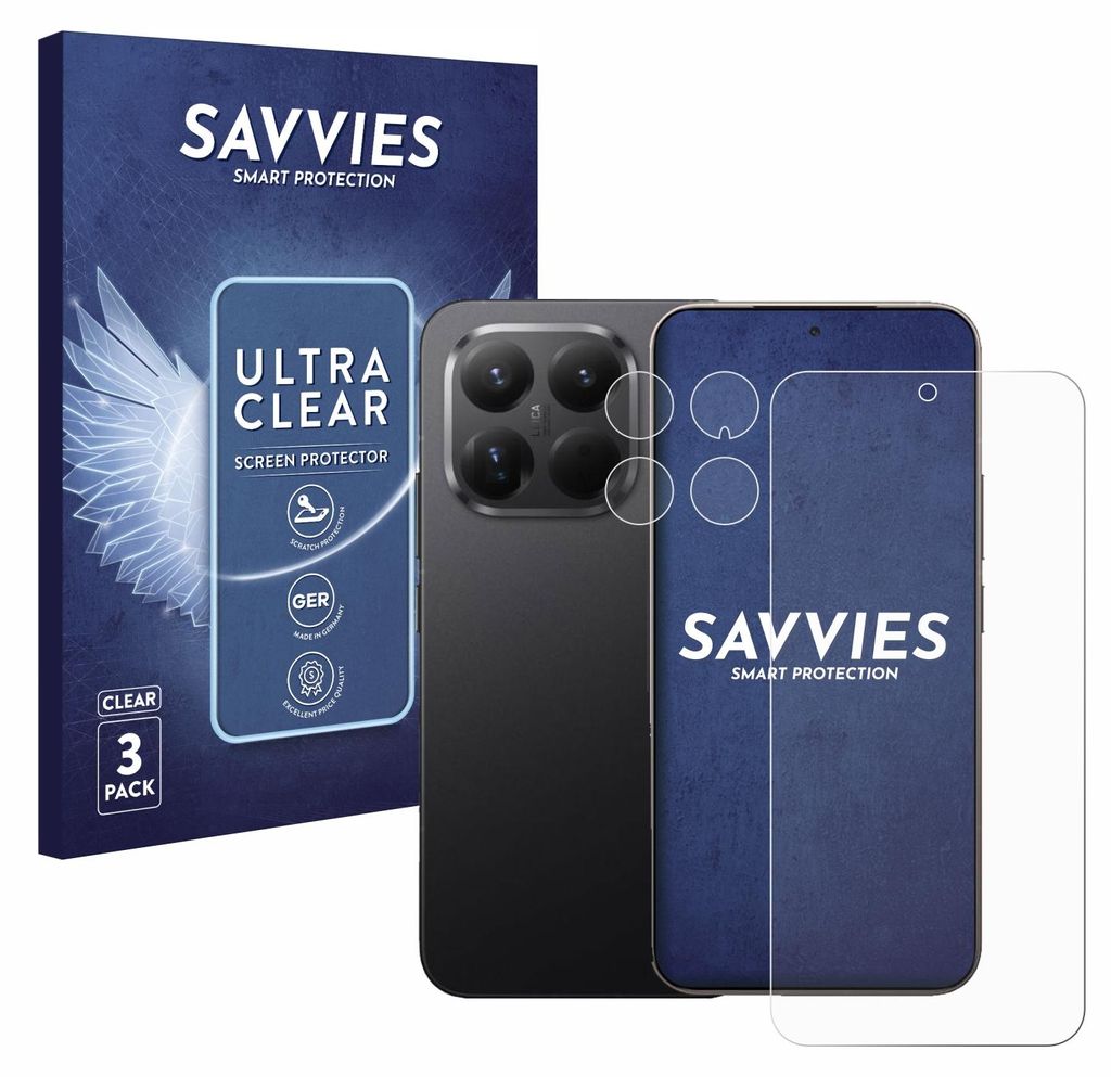 6x Für Xiaomi 15T Pro (Display+Kamera) Schutzfolie Savvies Produktbild 