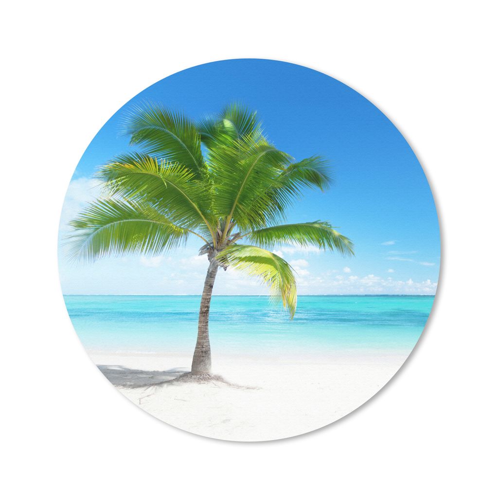 MuchoWow Mauspad Mousepad Palme - Strand - Meer - Sommer 20x20 cm - Mousepads - Maus Mat - Pad - Mausunterlage - Schreibtischmatte