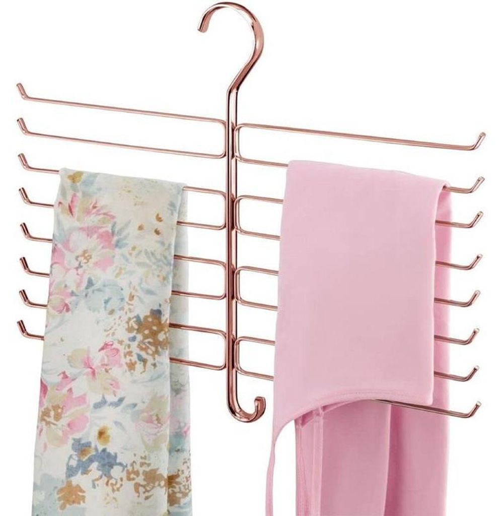 mDesign Hosenbügel Schalhalter Hängeaufbewahrung Kleiderbügel Metall Roségold