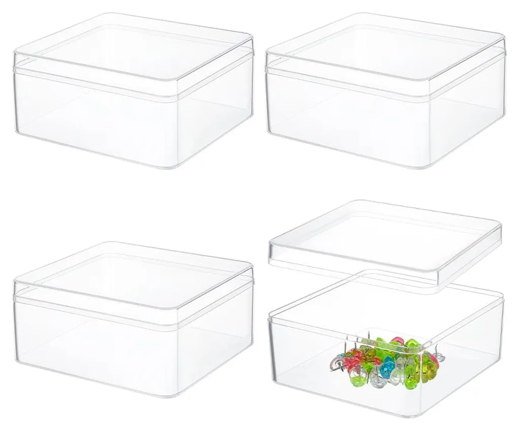Boîtes Cadeaux Mariage en Acrylique pour Fêtes et Candy Bar - 4 unités