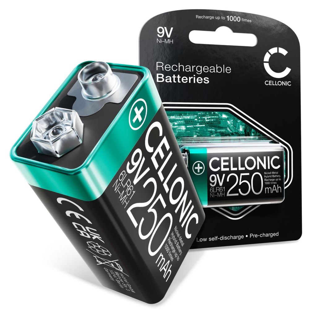 CELLONIC 9V Akku – Wiederaufladbarer NiMH Akku 9V / E Block Produktbild 