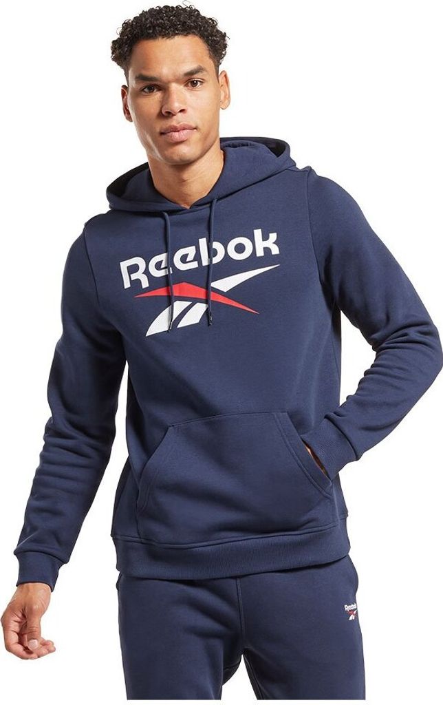 Reebok Identity Fleece Stacked Logo Pullover Sweatshirt Blau XS Mann Blau XS