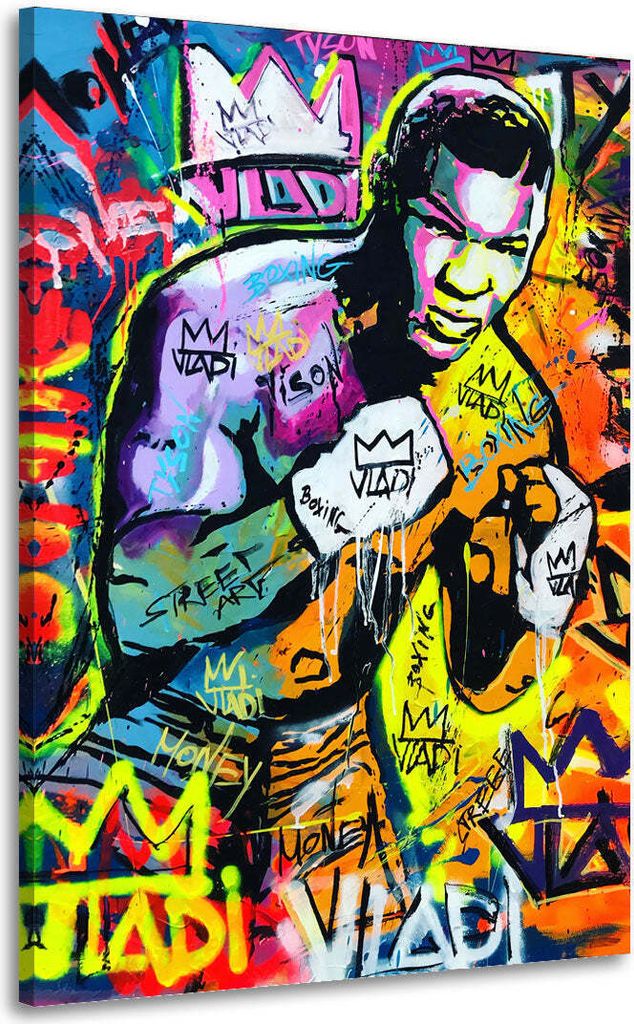Wandbild Leinwandbild Pop Art Boxer: 60x90x2cm