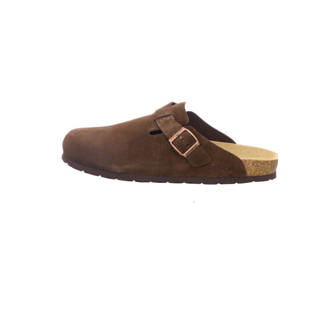 Rohde Herren Pantoffel Hausschuh Clog Leder Grado 6694, Größe:41 EU, Farbe:Braun