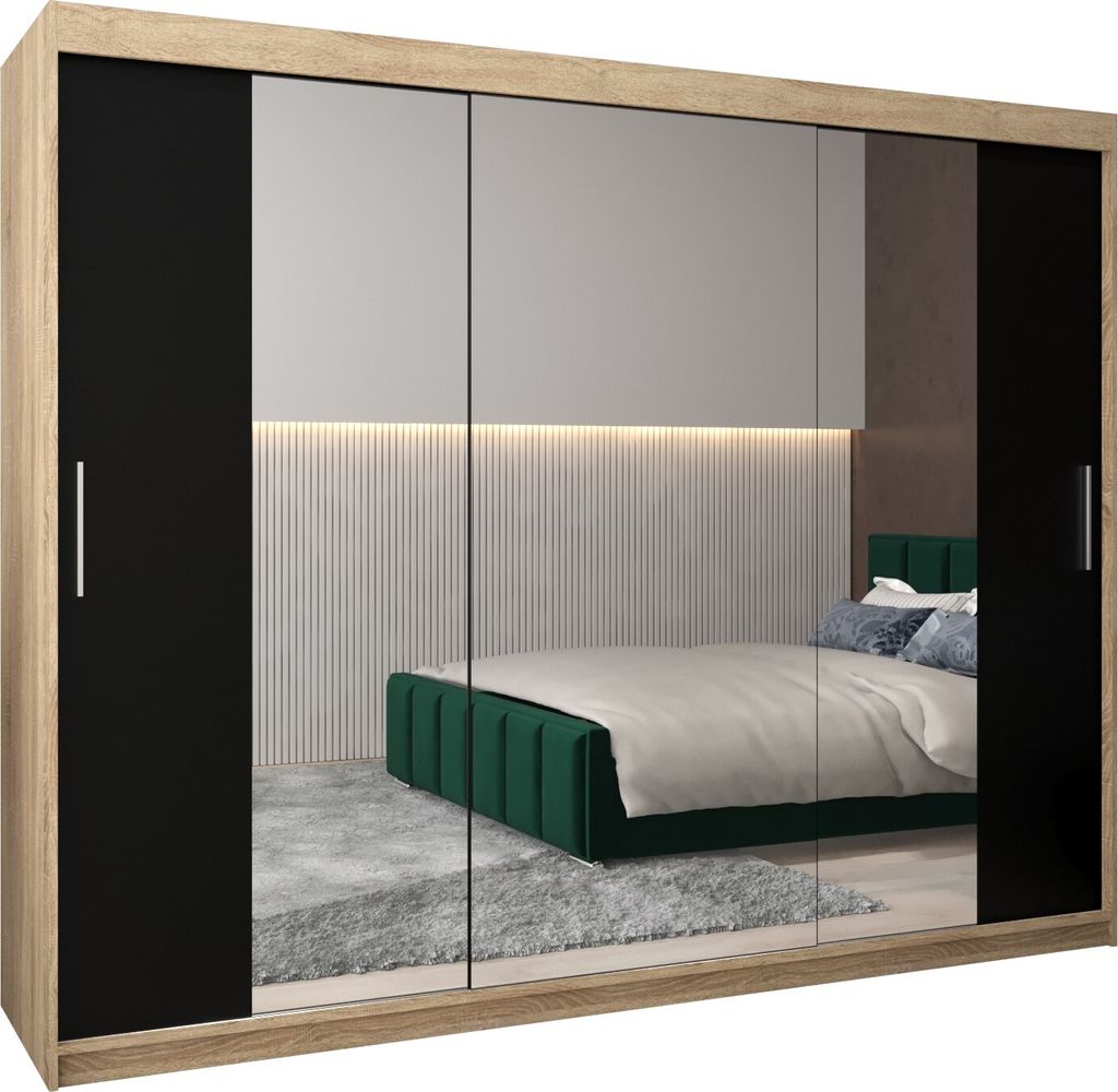 Kleiderschrank, Schiebetürenschrank Schlafzimmer, Schrank mit Spiegel TOKYO 2 250 cm