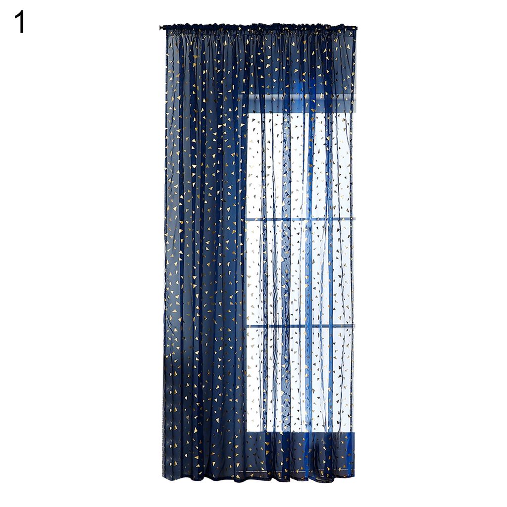 Durchscheinender Fenster Vorhang Bronzing Polyester Eleganter Voile -Vorhangvorhänge für die Dekoration-1 ,Größen:100x250cm
