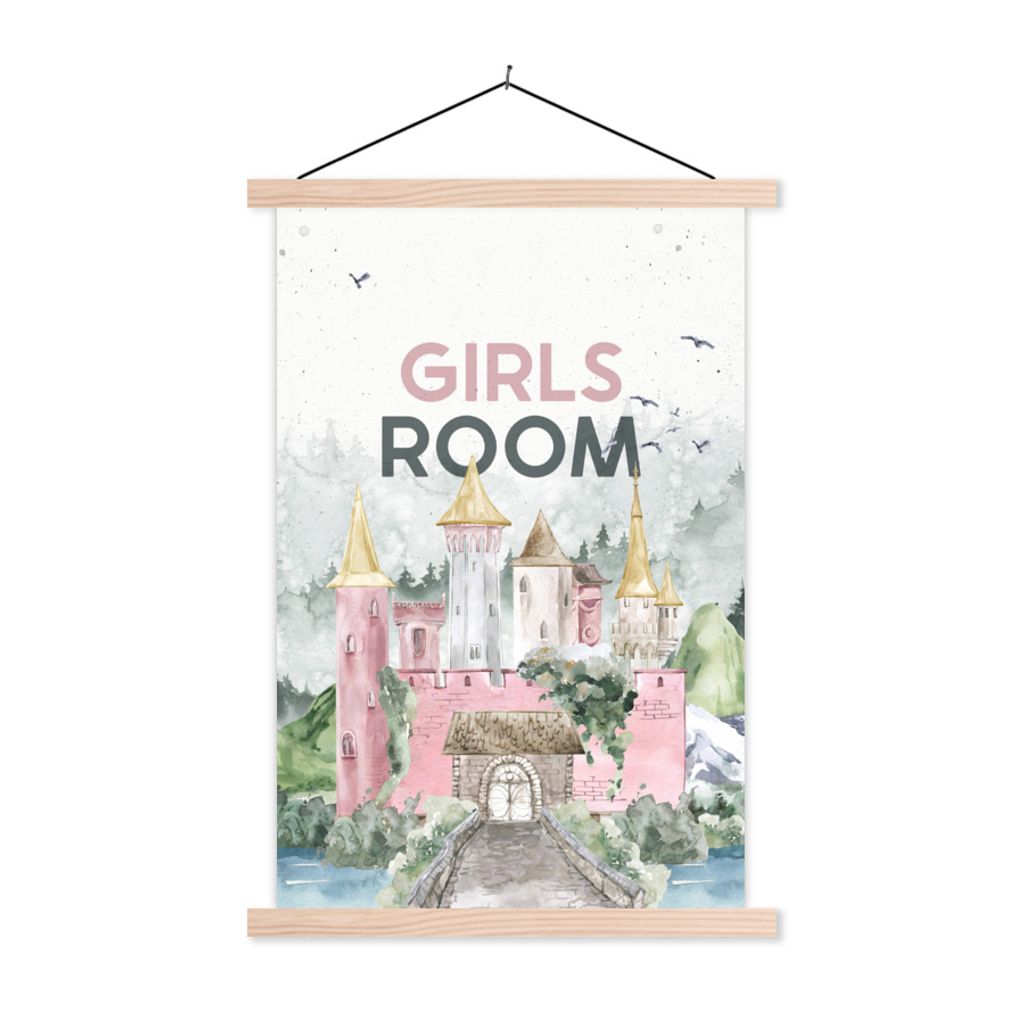 MuchoWow Textilposter Zitate - Mädchenzimmer - Sprichwörter - Mädchen - Baby - Mädchen 60x90 cm mit holzfarbenen Rahmen - Textil