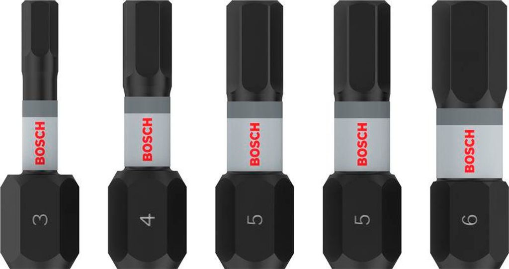PRO H Impact Bit Set, H3, H4, 2 x H5, H6, 25 mm, 5-tlg.