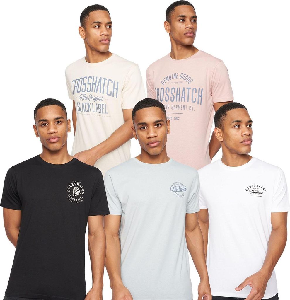 Crosshatch - "Fremal" T-Shirt für Herren (5er-Pack) GT5968 (XL) (Bunt)