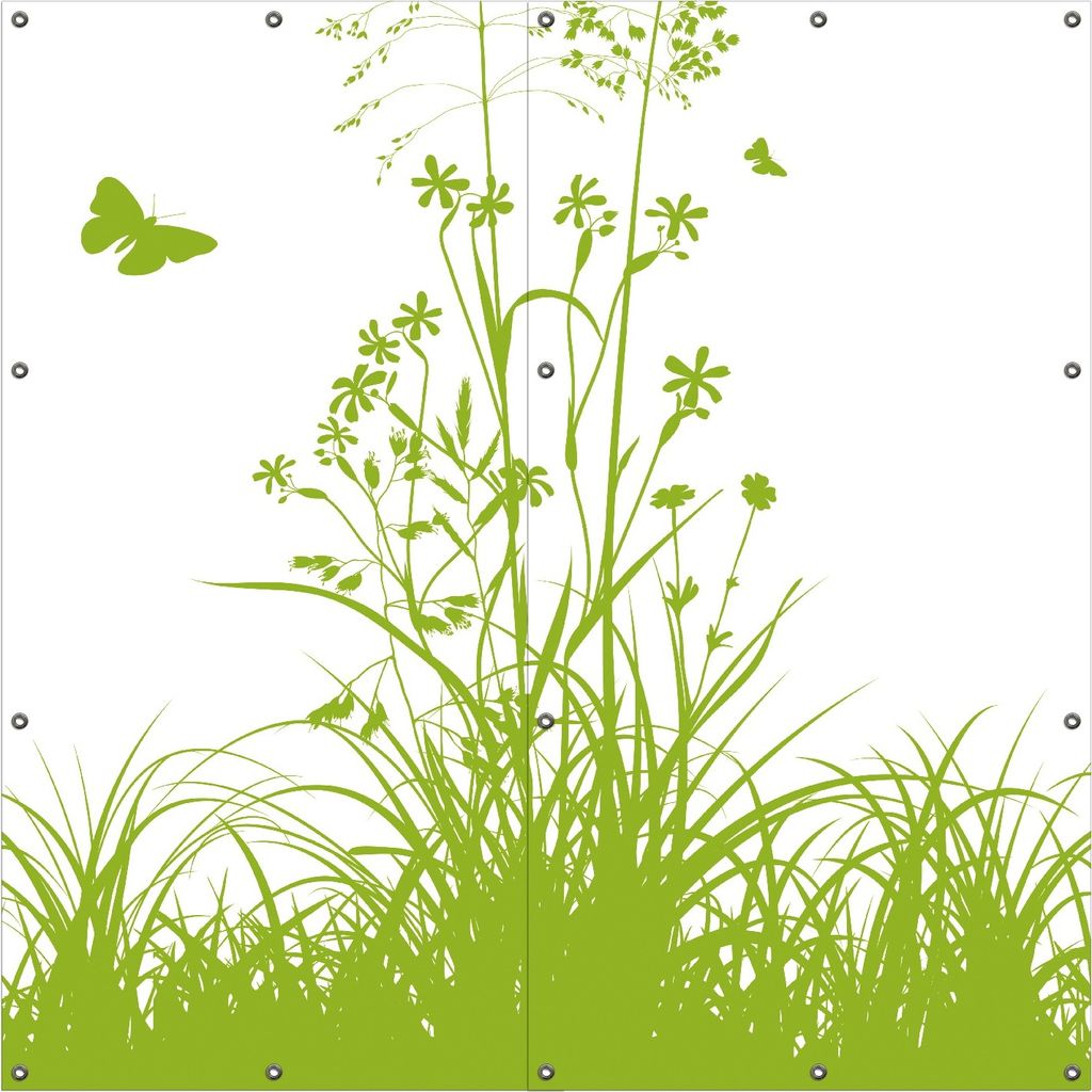 Wallario Outdoor-Poster für Garten oder Balkon, Motiv Grüne Sommerwiese, in ca. 180 x 180 cm