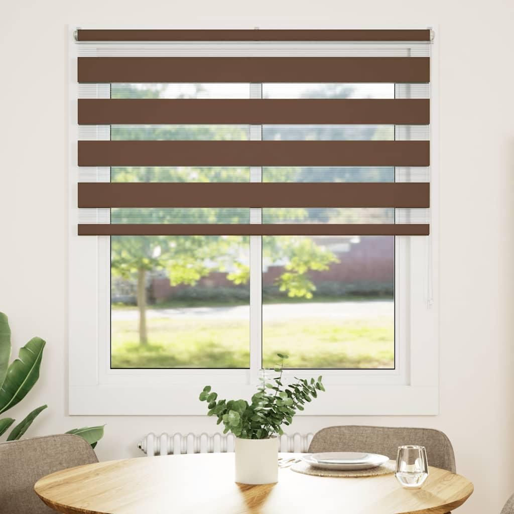 vidaXL Doppelrollo Braun 130x150 cm Stoffbreite 125,9 cm Polyester