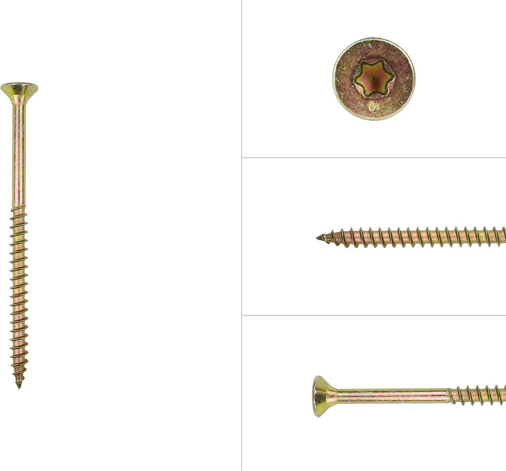 Spanplattenschrauben gelb verzinkt 5 x 80 mm Torx 20 - 200 Stück