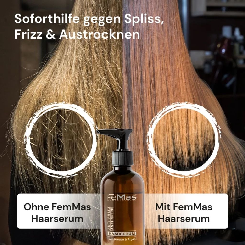 FemMas Haarserum  Anti Spliss mit Keratin & Argan 100ml Produktbild 3