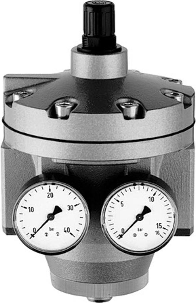 Riegler Hochleistungsdruckregler mit 2 Manometern, G 1 1/2, 0,1 - 3 bar