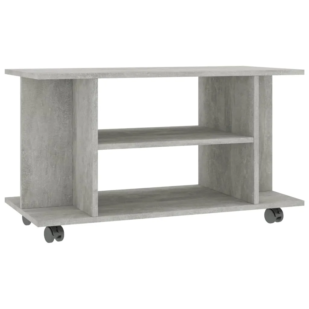 SYFAX™ Mobile TV con Ruote Grigio Cemento 80x40x45 cm in Multistrato