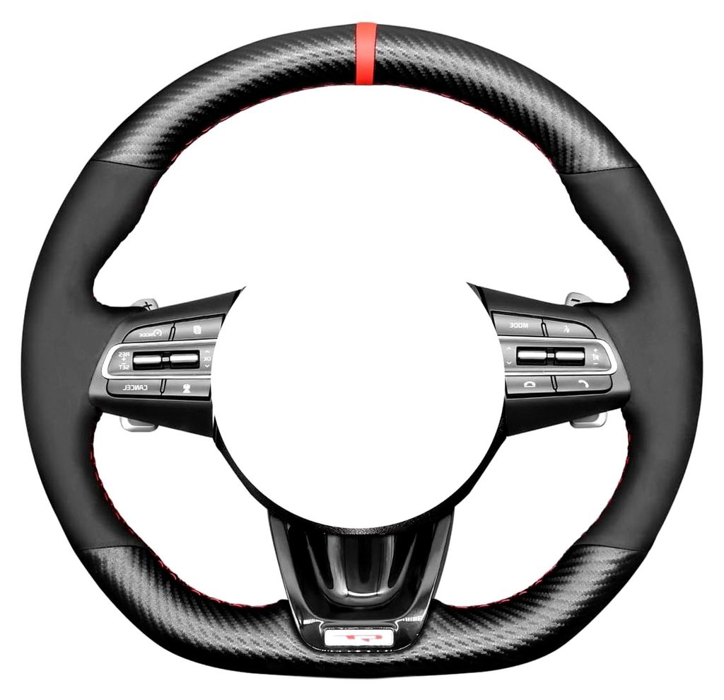 Lenkradbezug aus schwarzem Wildleder für Kia Stinger (GT) 2018–2021 / Stinger (GT) Lenkradbezug