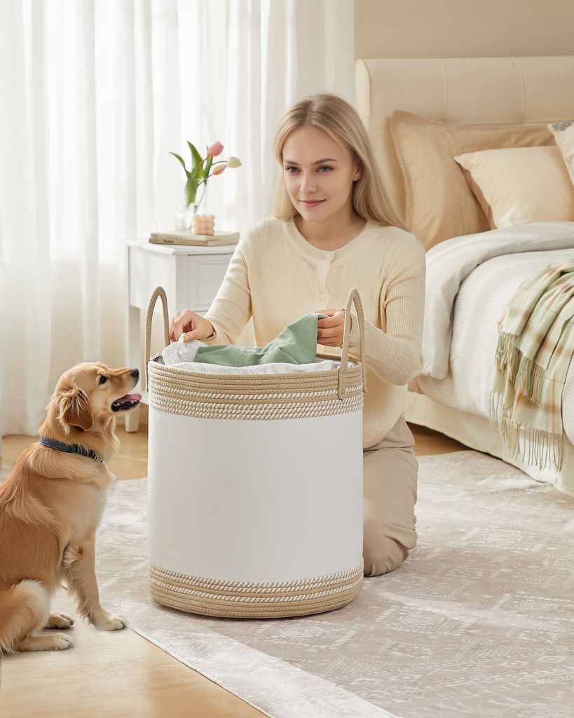 SONGMICS Wäschekorb, 60 L Wäschesammler, Aufbewahrungskorb Produktbild 