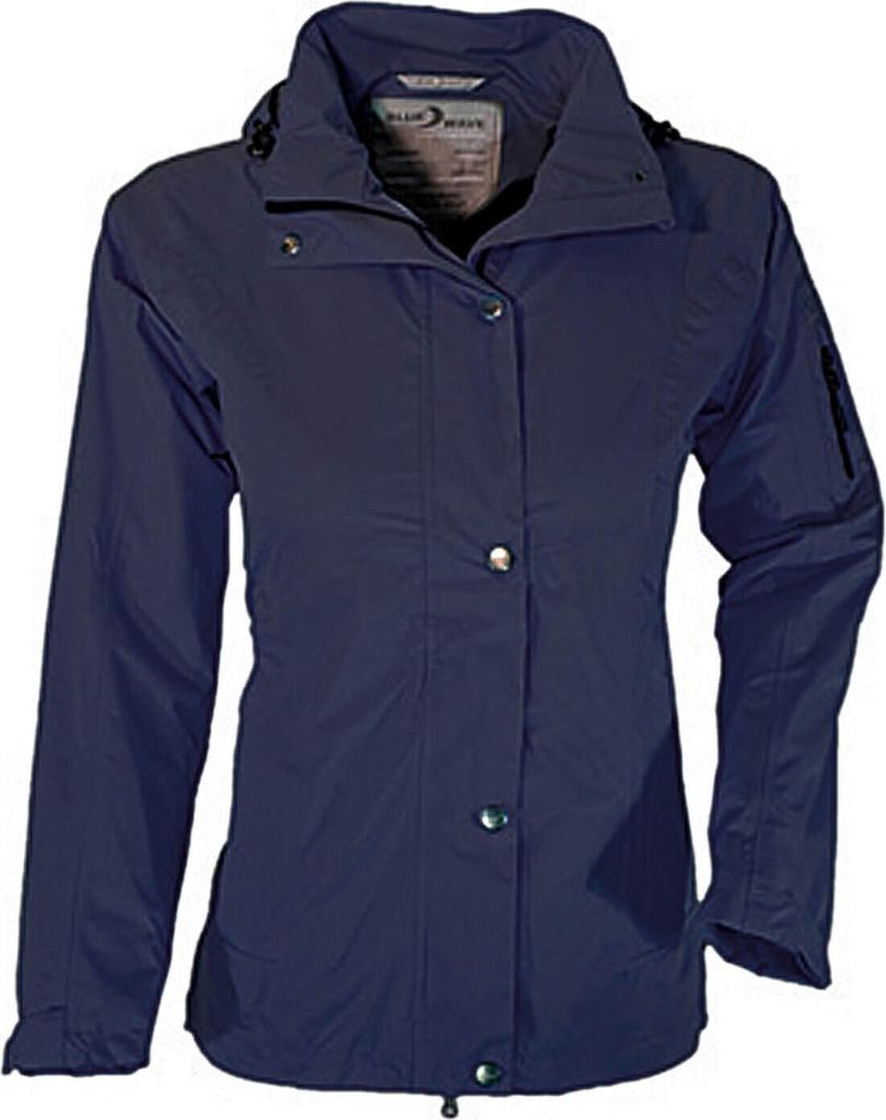 Blue Wave Damen Funktionsjacke Josephine mit abnehmbarer Kapuze - Leichte Outdoor-Jacke Wasserdicht in Marine Größe 38