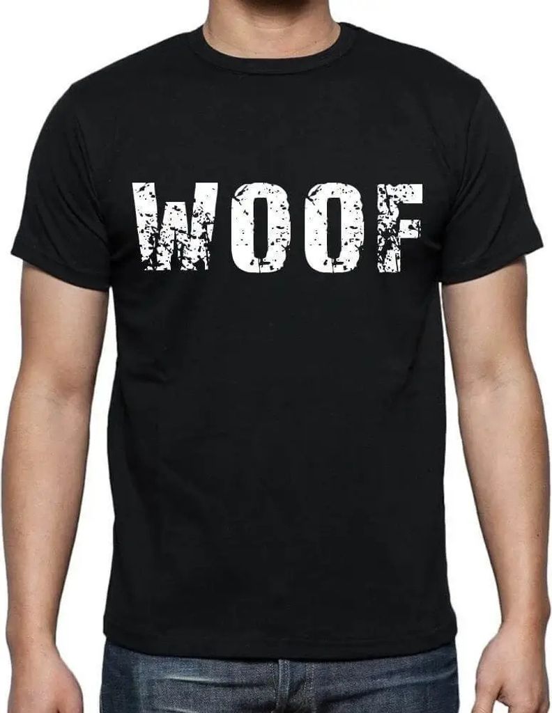 Herren Grafik T-Shirt Woof Öko-Verantwortlich Vintage Jahrgang Kurzarm Lustige Druck Geburtstag Geschenk Mann