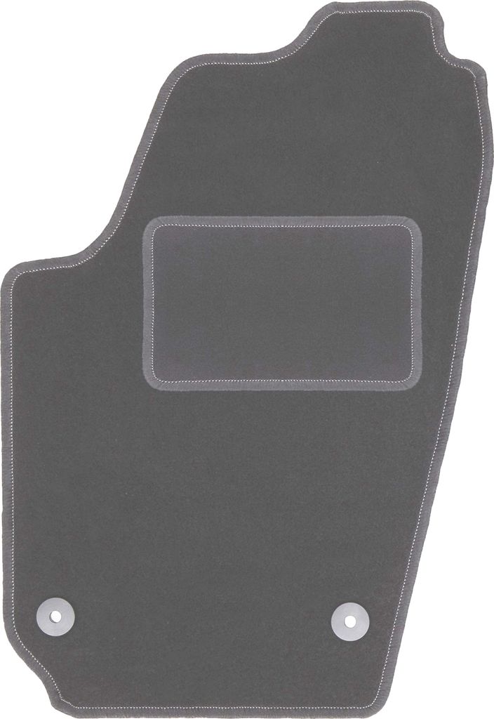 Fahrerfußmatte Velours graphit passend für Volkswagen Fox (2005-2011, Schrägheck) – mit Befestigungen – passgenau