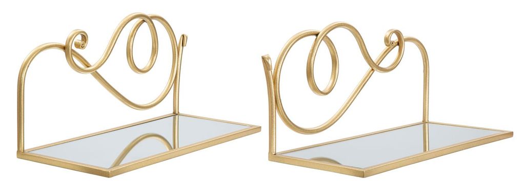 Mauro Ferretti Wandregal Set 2 Stück 41,5x18x20,5 cm gold