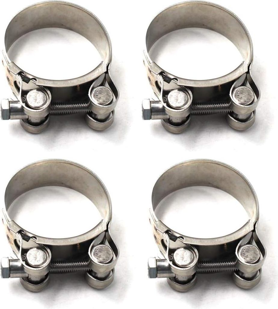 40-43 mm T-Bolzen-Schelle 304 Edelstahl Rohrschelle Hochleistungs-Schlauchschelle (4er-Pack)