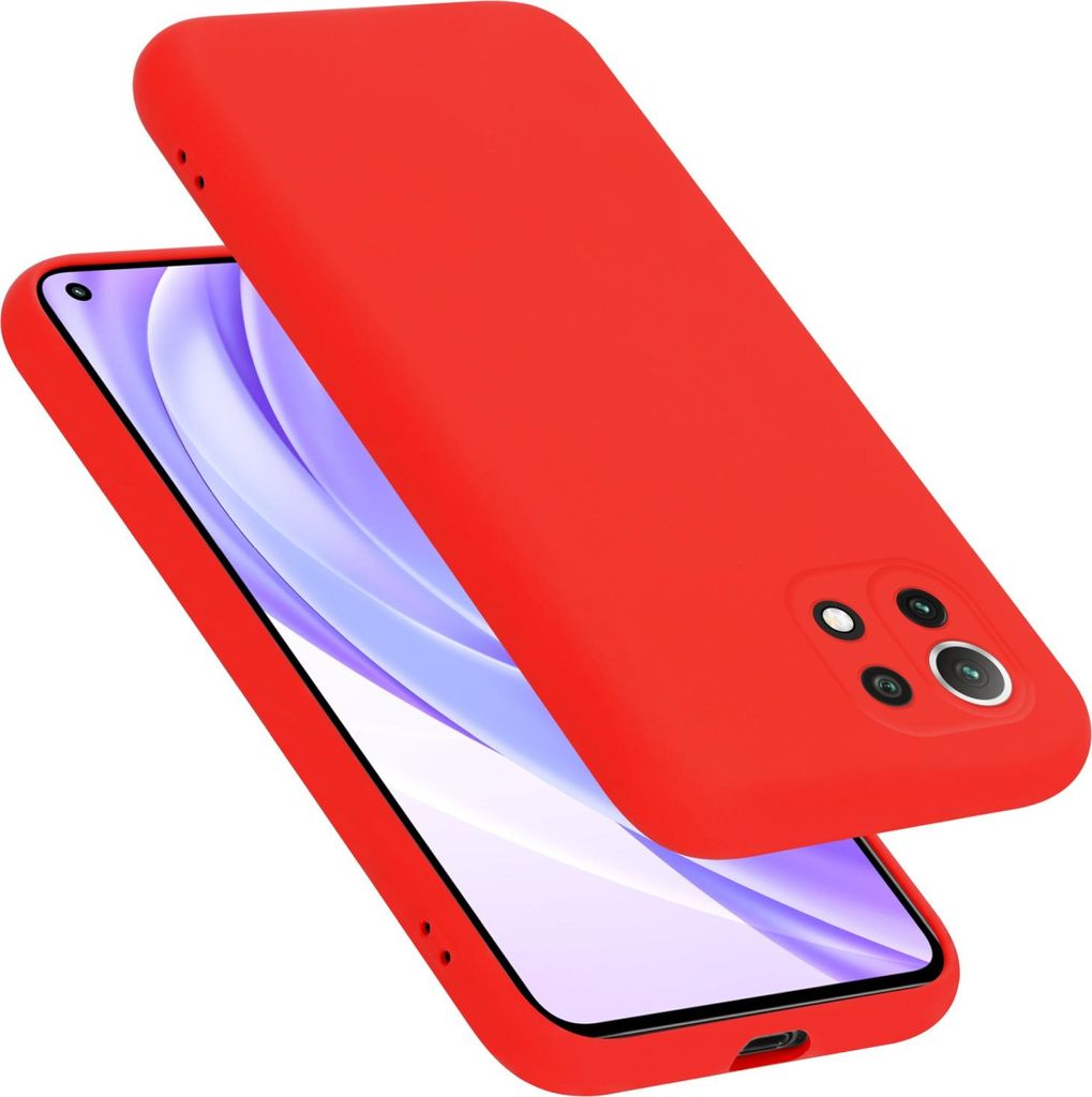 Cadorabo Schutzhülle für Xiaomi Mi 11 LITE (4G / 5G) / 11 LITE NE Hülle in Rot Handyhülle Case Cover TPU Etui