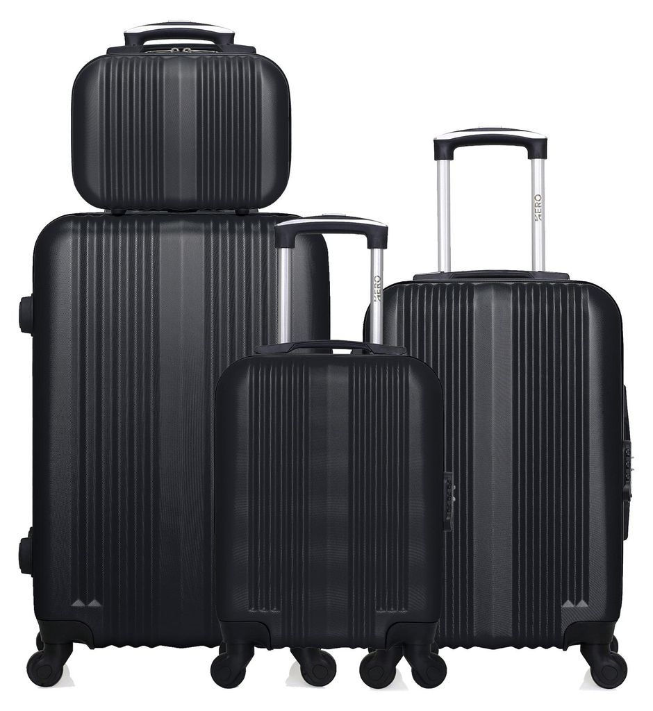 HERO – 4er-Set – Wochenendkoffer, Handgepäckkoffer, Handgepäckkoffer XXS und Kosmetikkoffer LIPARI