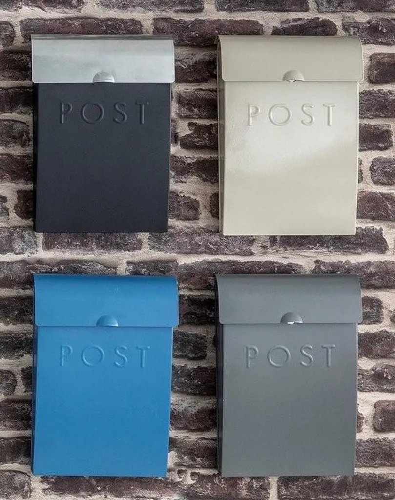 Boîte aux lettres moderne extérieure murale grise en acier robuste - 8