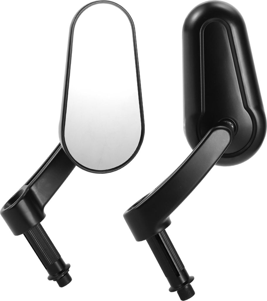 1 Satz Motorrad-Rückspiegel Lenkerende Seitenspiegel Halterung Universal Einstellbar Aluminium Schwarz M8 Ovalform
