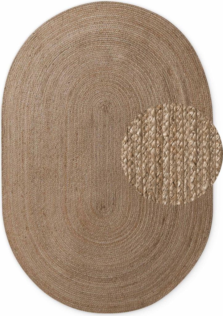 160x230 ovale cm Pezzo tappeto Juta intrecciato 106006 Immagine del prodotto 