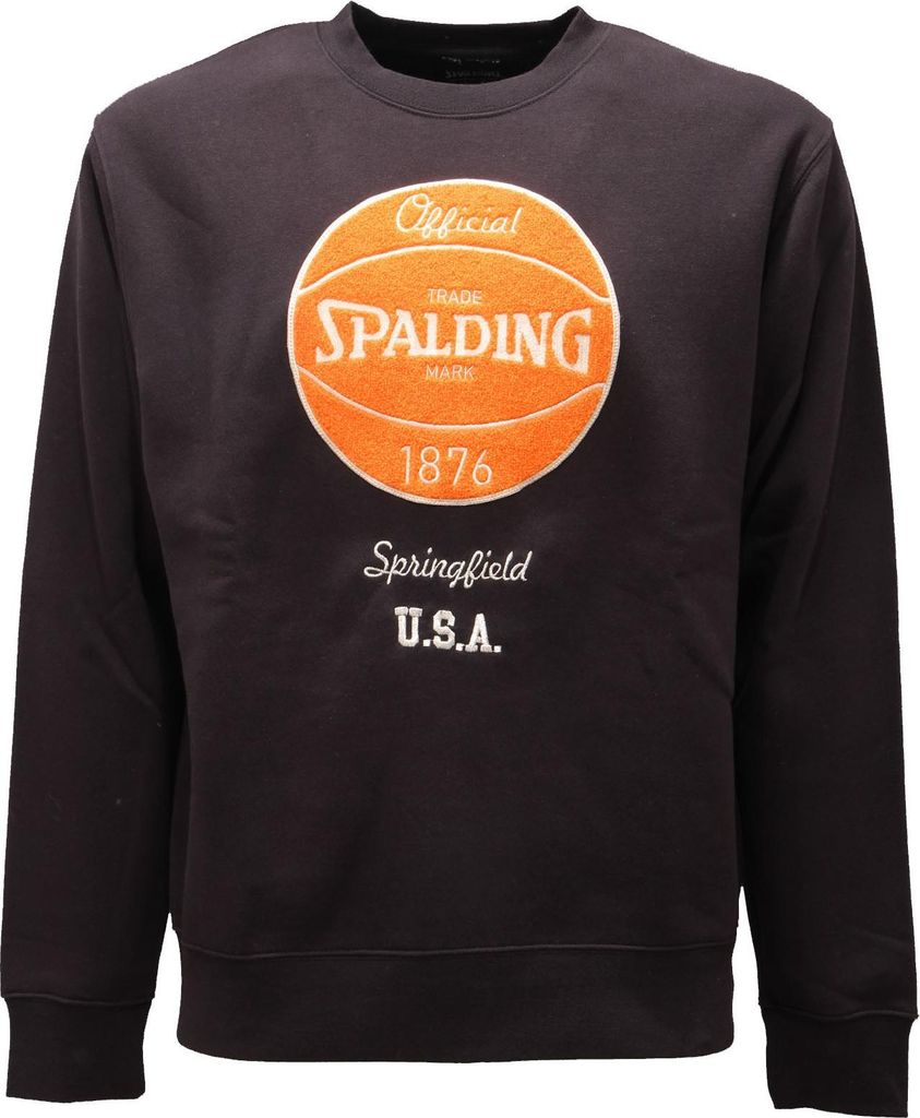 9349AC felpa uomo SPALDING schwarz Sweatshirt Mann