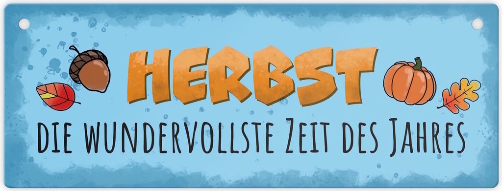 Herbst Metallschild mit Spruch Die wundervollste Zeit des Jahres