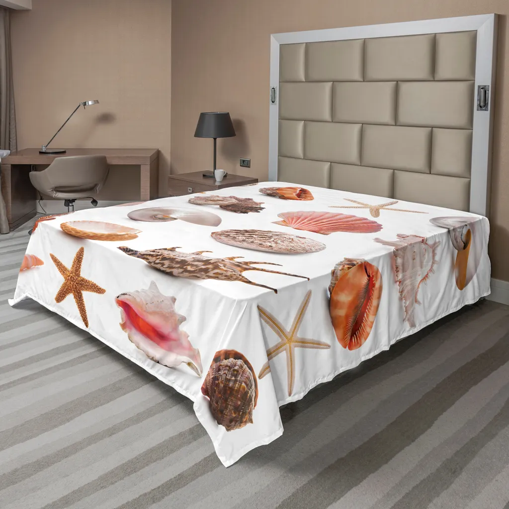 Drap supérieur imprimé mer et océan en tissu doux confortable 244x205cm