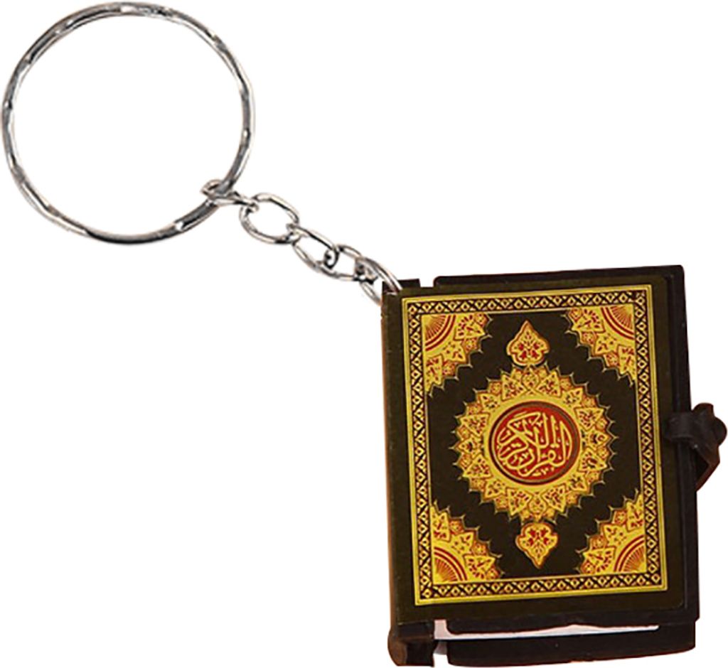 Uni Mini Koran Arabisch Anhänger Schlüsselanhänger Tasche Auto hängender Schlüsselanhänger Geburtstagsgeschenk-Golden