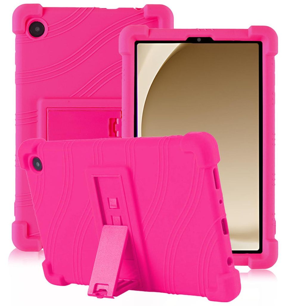 Tablet Hülle für Samsung Galaxy Tab A11 8.7" 2025, Stoßfeste Weiches Silikon Schutzhülle mit Standfunktion Rosa