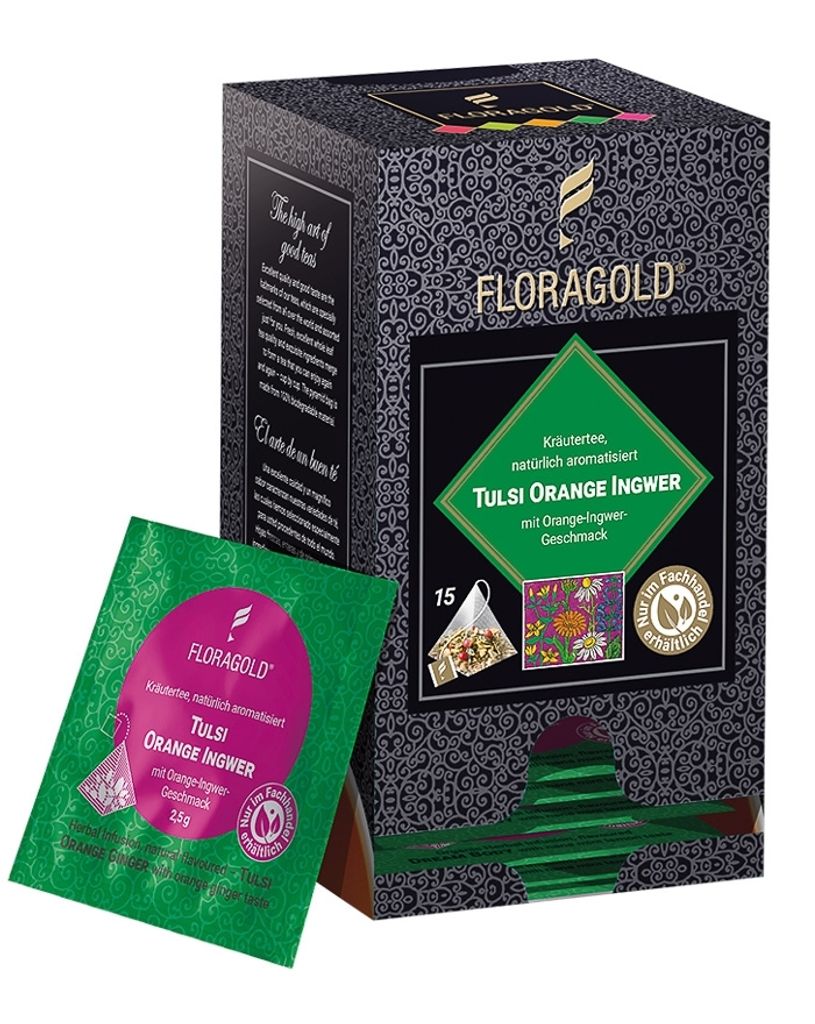 Floragold Kräutertee Tulsi Orange Ingwer, 15er Produktbild 