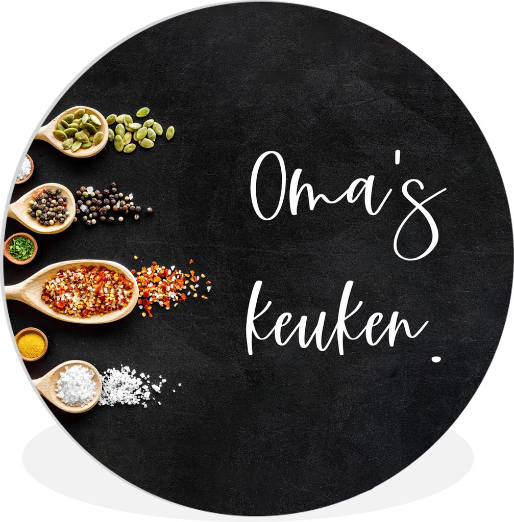 MuchoWow Rundes Wandbild - Runde Bilder Oma - Küche - Zitate - Sprichwörter Ø 90 cm Kreis Wanddekoration Kunststoff - Wandkreis - Wandschmuck ...