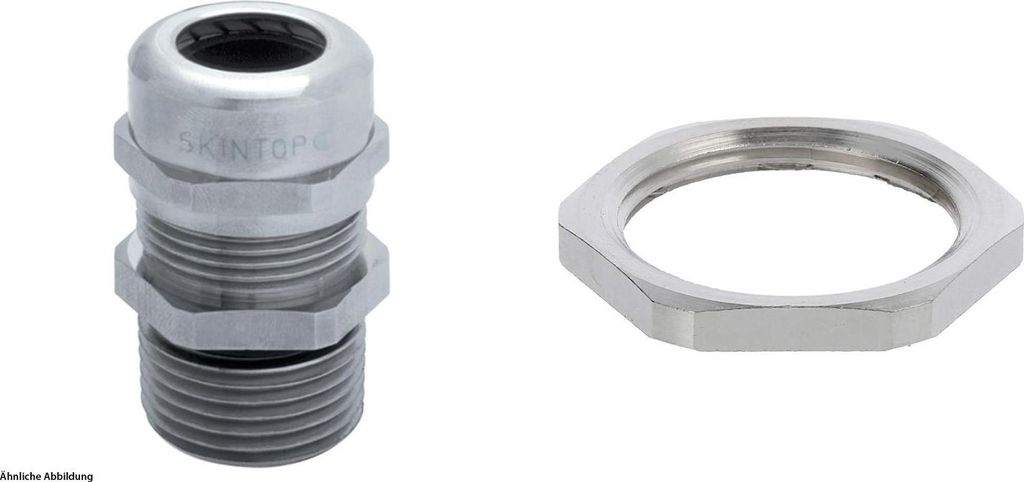 LAPP Verschraubung mit Gegenmutter M25x1,5 lang Messing (CuZn) vernickelt Gewindelänge 12,0mm - 1 Stück