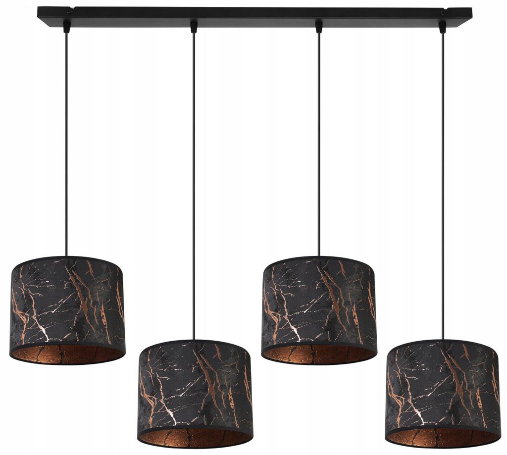 Kronleuchter Pendelleuchte mit Kupfer Muster – Moderne Hängelampe mit Lampenschirm, Deckenlampe für Wohnzimmer und Esszimmer