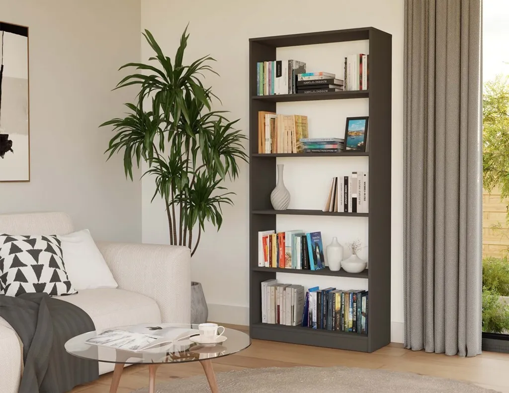 Libreria stretta RAUNO - 80 cm, antracite